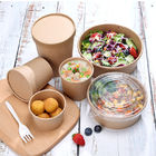 Kraftpapier-Document Voedsel Meeneemvakje Fruitsalade Verpakkende Containers met Plastic Dekking