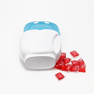 Square PET Plastic Washing Beads Packaging Storage Jar With PP Cap
