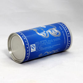 CMYK Blue Paper Composite Cans with Aluminium Easy Open Lid for Powder and Tea