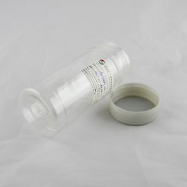 300ml Clear Plastic Cylinder Tubes , White PP Plastic Screw Lid