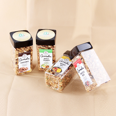 Food Grade PET Clear Plastic Cylinder Jar 400ml-800ml