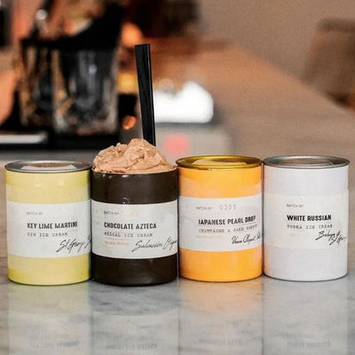 Eco Friendly Creative Food Grade Reusable Ice Cream Round Craft Packaging Container Packaging With Metal Lid