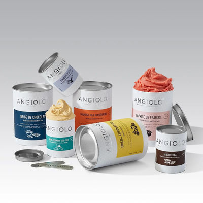 Eco Friendly Creative Food Grade Reusable Ice Cream Round Craft Packaging Container Packaging With Metal Lid