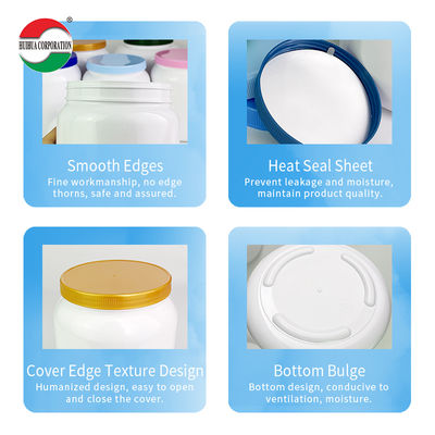 1200ml Factory Direct Recycled Food Grade Round PET Plastic Bottles Powder Jars Cans Milk Protein Powder Container
