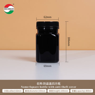 Clear Square Plastic Jar With Lids