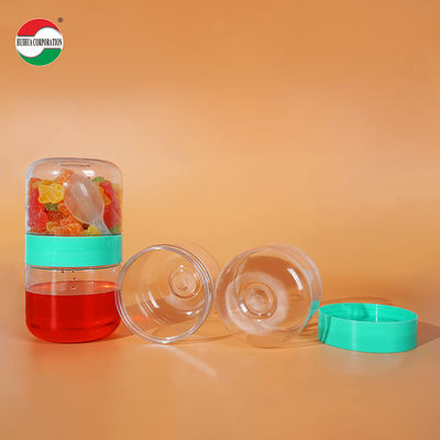 250ml 300ml 350ml 400ml Food Grade Double Sides PET Plastic Bottle for Soft Candy Cookie Dried Fruit Nut Snack Storage