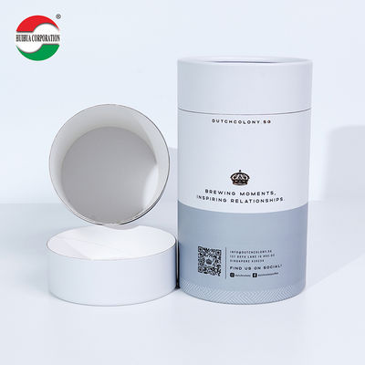 Bio-degradable Customized Food Grade Cylinder White Cardboard Paper Tube Packaging for Gift T-shirt Clothes