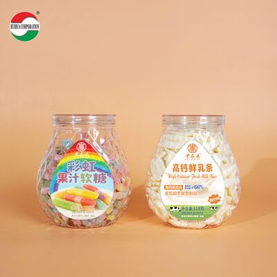Clear Recycled Brand New Empty Jar for Customized Logo Jelly Candy Gummy Cookie Transparent PET Plastic Bottle