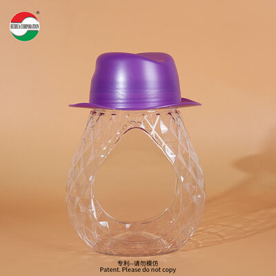 670ml Hat-Shaped PET Bottle With Teardrop-Shaped Body And Transparent Screw Cap