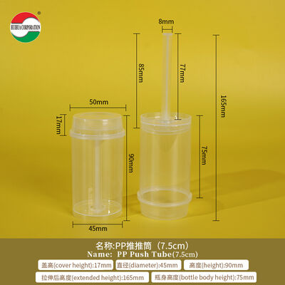 Economical Food Grade Sushi Push Pop up Plastic Tube Custom New Design PP Plastic Bottle Packaging for Cake Jelly