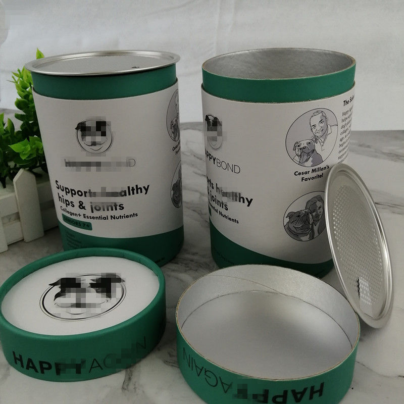 UVlogo round airtight kraft paper-Buis Verpakking voor Voedselpoeder
