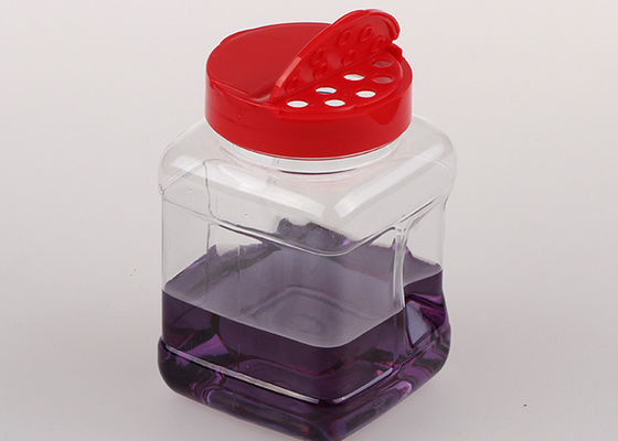 PET Plastic Spice Jar for Pepper Powder Transparent PET Seasoning Bottle with Shaker Lids for Salt Herbs