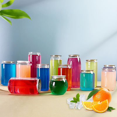 FDA Approved Clear PET Cylindrical Container With Aluminum Lid