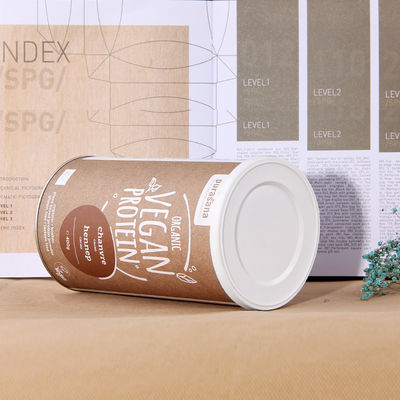 Eco Friendly Custom Paper Tube With Seal Easy Tear Lid/Plastic Lid Packaging Health Food Supplements Kraft Paper Tubes