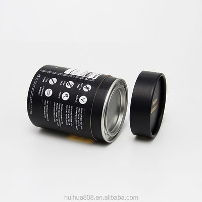 Custom Printed Round Paper Tube Packaging with Easy Open End and Metal Lid for Food Snacks Powder Nuts