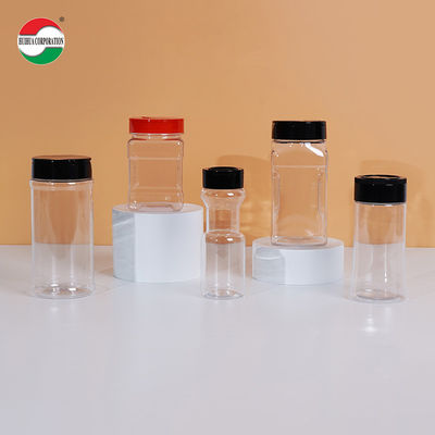 Food Grade Clear Plastic Can with Twist Lids Butterfly Open Lids for Seasoning Spice Salt Sugar