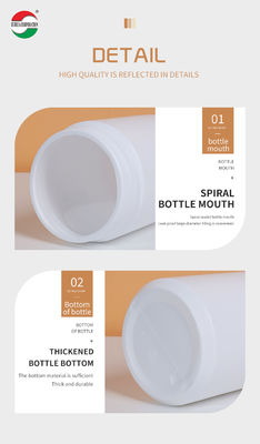 Custom Labels Eco-Friendly 900ML HDPE Bottle Clear Plastic Cylinder Health Nutritional Products HMD900-71