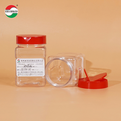 350ML Plastic Shaker Fles Pet Verpakking Shaker Plastic Kruidenpotten/Containers Met Klapdeksel