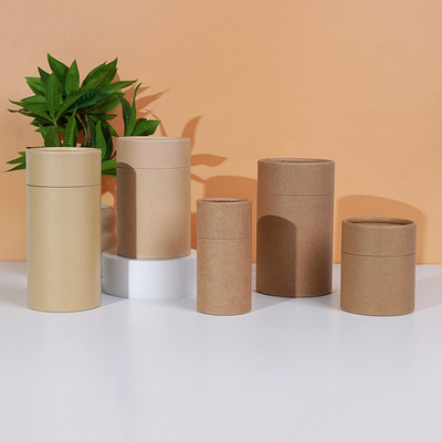 Biologisch afbreekbare, op maat gemaakte, voor voedsel bestemde cilinder, kraftkarton papierbuis voor cadeau-koffie, thee, matcha poederverpakking