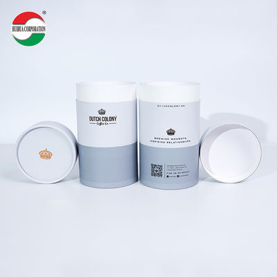 Bio-degradable Customized Food Grade Cylinder White Cardboard Paper Tube Packaging for Gift T-shirt Clothes