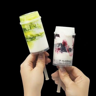 Voedingsmiddelen op maat Push Pop Cake PET Tube Plastic Packaging Sushi Push Pop Container Cylinder Push Up Tube Packing
