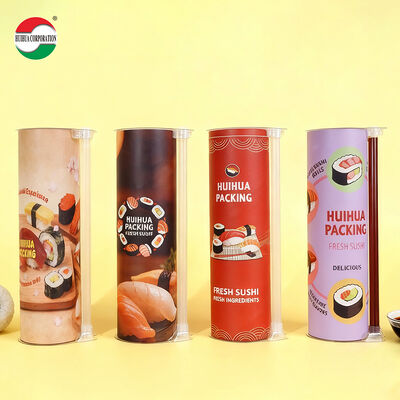 Custom Push pop Sushi Packaging Sushi Push Pop Container Cylinder Push up Cylinder Paper Tube Packaging for Food Cake