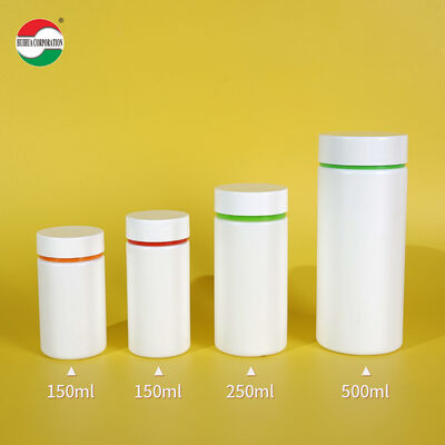 Transparent Medicine Bottle Lightweight Durable HDPE Plastic Bottle Screw Cap Cylindrical Shape Customizable Printing Suitable Containing