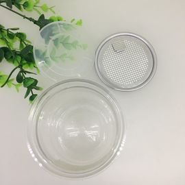 Aluminum Pull Tab Lid Clear Plastic Cylinder Containers/Food Packaging Canister