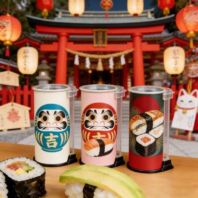 Food grade Custom Sushi Paper Tube Packaging Sushi Push Pop up Tube Packaging Wholesale