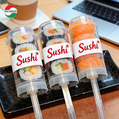 Economical Food Grade Sushi Push Pop up Plastic Tube Custom New Design PP Plastic Bottle Packaging for Cake Jelly