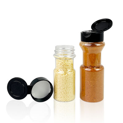 Zoutpeper Chili Koekje Kruidencilinder Container Schroefdop PET Plastic Spice Jar met schermdruk voor kookgerei