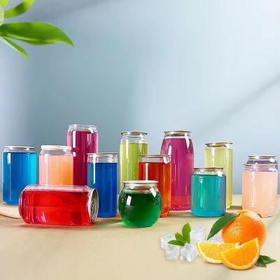 Food Grade PET Plastic Jar and Beverage Can with Customizable Size and Easy Open Lid for Juice and Yogurt