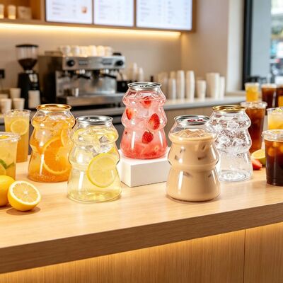 PET-kunststof pot van voedingskwaliteit en drankblikje met aanpasbare maat en gemakkelijk te openen deksel voor sap en yoghurt