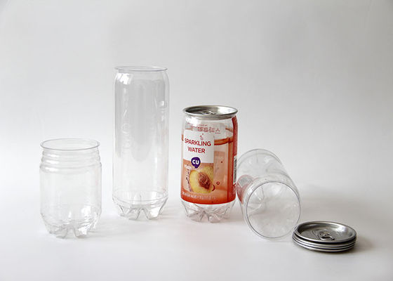 Gepersonaliseerde Transparante de Drankblikken van de Sapfles, 4 die c kleine cokesblikken drukken