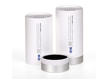 White Print Cardboard Paper Tube Packaging Rolled Edge Round Boxes